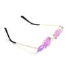UV 400 Trending Narrow Sunglasses Rimless Fashion Sunglasses Fire Flame Wave Sun Glasses