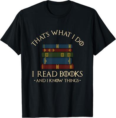 Вот что я делаю: я читаю книги и знаю вещи. Футболка для чтения Мужская одежда Топы Футболка Настраиваемая Camisas Streetwear
