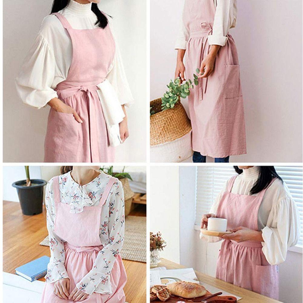 Adult/Children Kitchen Cooking Apron Solid Color Gardening Work Uniform Florist Apron Florist Work