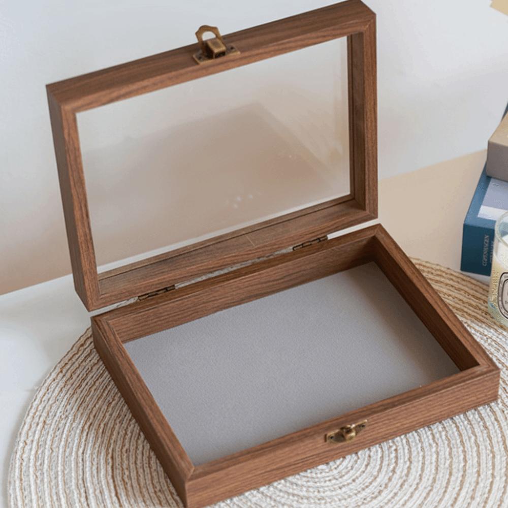 Velvet Jewelry Organizer Elegant Ring Display Holder Convenient Wood Jewelry Box  Desk