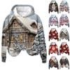 3D Printing Women's Fashion Christmas Print Long Sleeve Loose Hoodie Sweatshirt Top