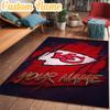 Custom Name Kansas City Chiefs Helmet Rug Office Rug Chair Mat Non Slip Carpet Rugs for Bedrooms Dining Room Living Room Home Decor gifts