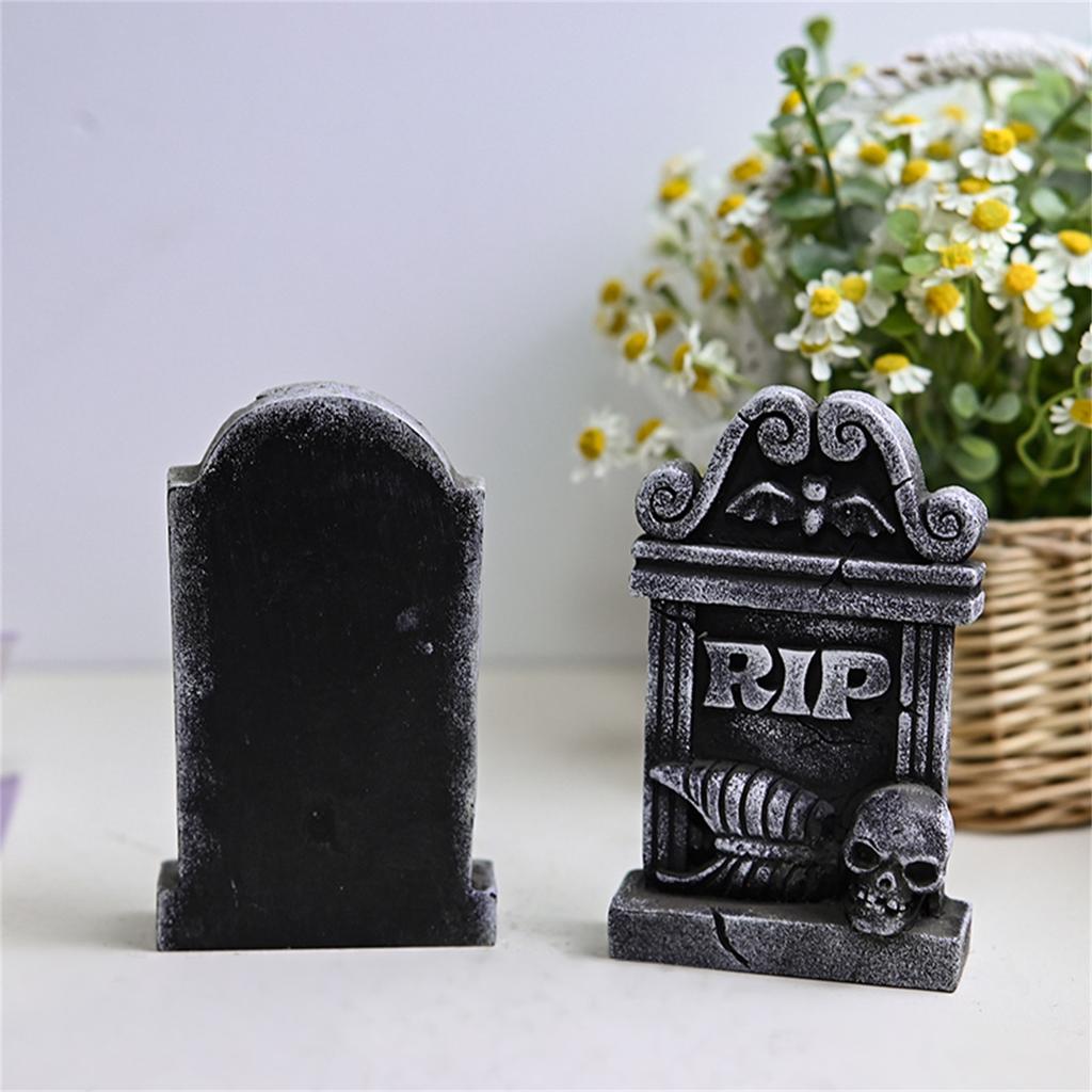 Halloween Tombstones Ghost Festival SkeletonTombstone Resin Ornaments Home Desktop Horror Atmosphere Decoration Props