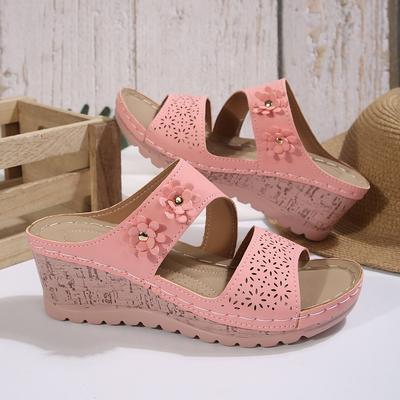 Мода Мода Женская Обувь Сандалии Обувь на танкетке Для женщин Уличные Слипоны Женские сандалии Ретро Женские сандалии на каблуке Обувь