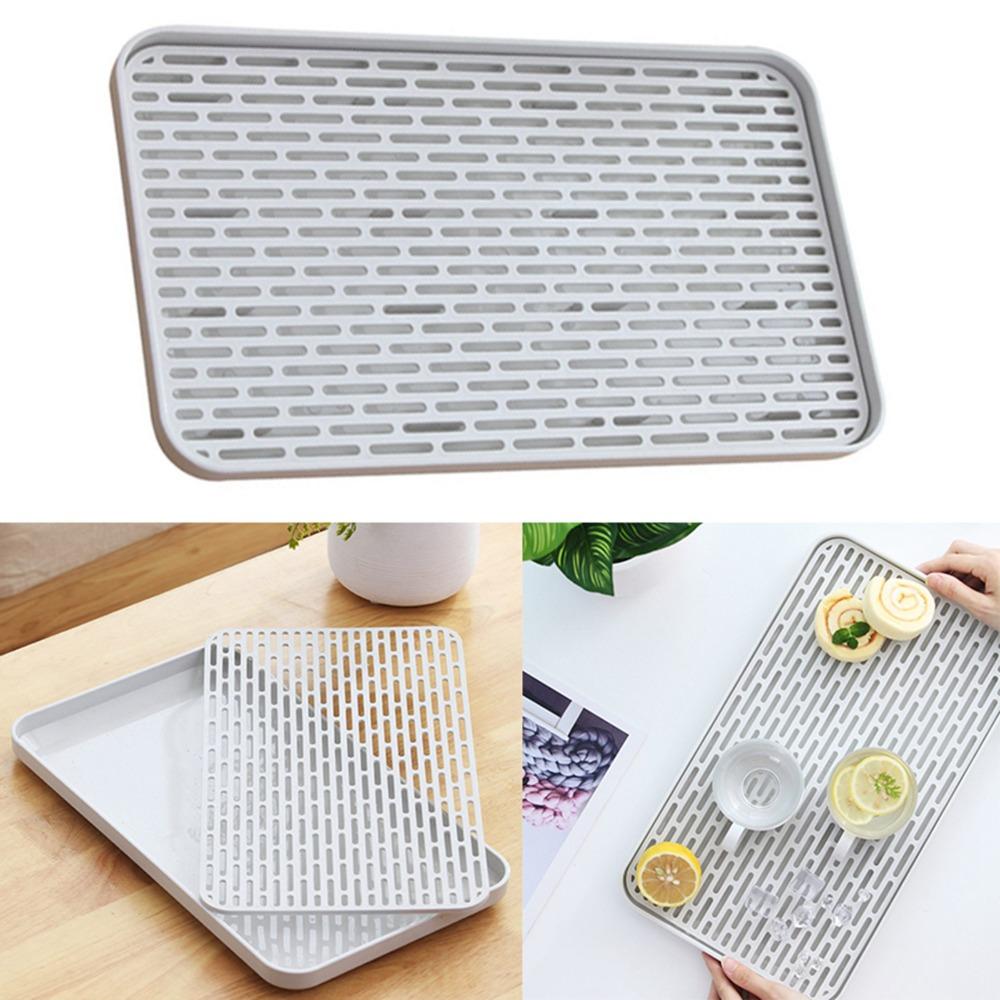 Water Storage Tea Cup Drain Tray Double Layered Rectangular Tea Tray Durable Drying Rack For Sink