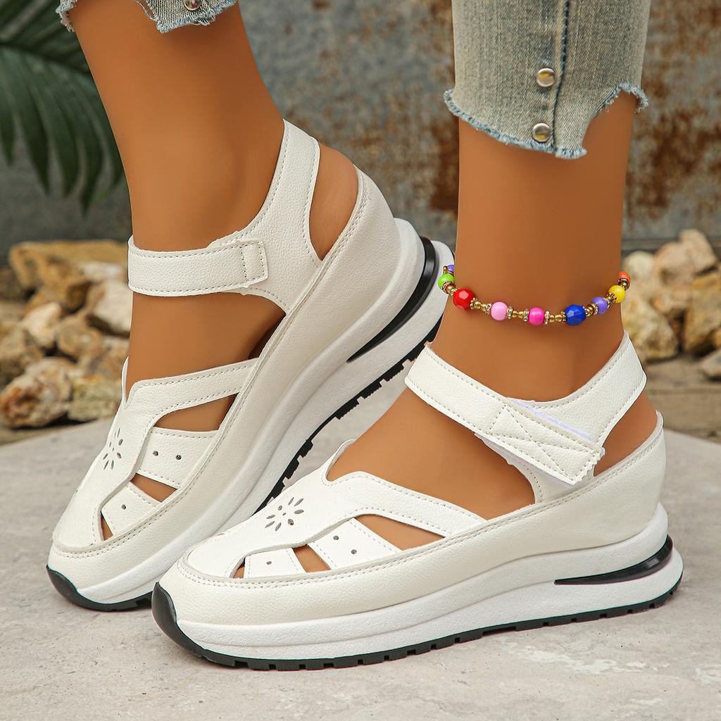 Ladies Shoes High Quality Buckle Strap Closed Toe Office Sandals Plus Size