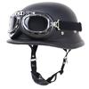 Retro German Steel Half Helmet with Glasses for Motorcycle Riding