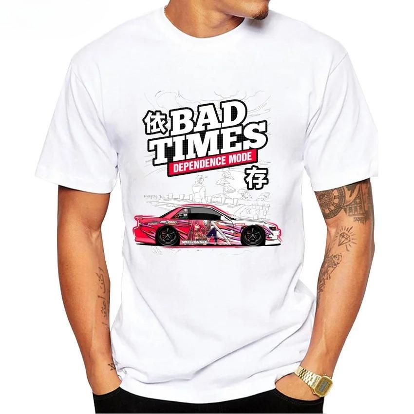 Silvia S14 Louki vs Zenki Silvia S13 S15 Drift King Style T-shirt New Summer Men Short Sleeve JDM Sport Anime Cartoon Boy Tees
