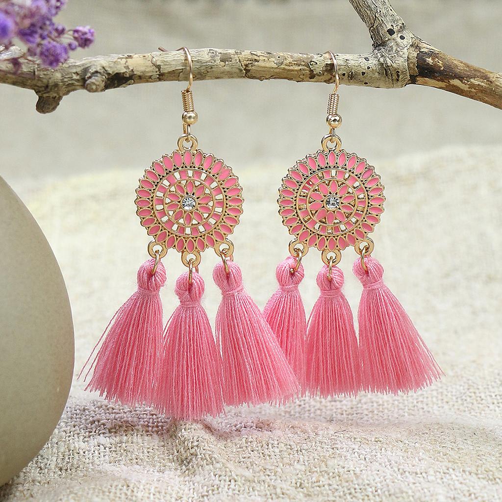 Богемный набор серег золотого цвета для женщин и девушек, серьги-кисточки, серьги-подвески, Brincos, праздничные украшения, универсальный подарок