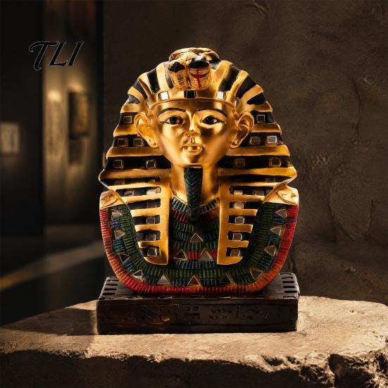 Egyptian Pharaoh Figurine Sphinx Statue Resin Ornament, Retro Ancient Figurine, Classic Exotic Artistic Desktop Ornaments Sculpture, Miniatures