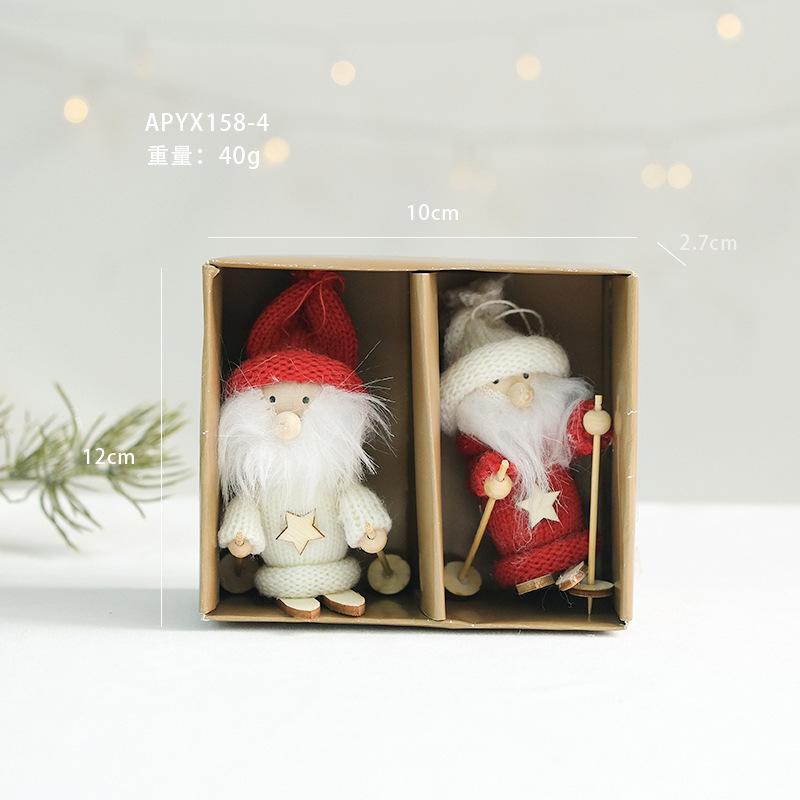 Christmas Tree Santa Claus Snowman Cloth Pendants Cute Figurines & Dolls Set of Accessories Small Decorations Ages 5-7