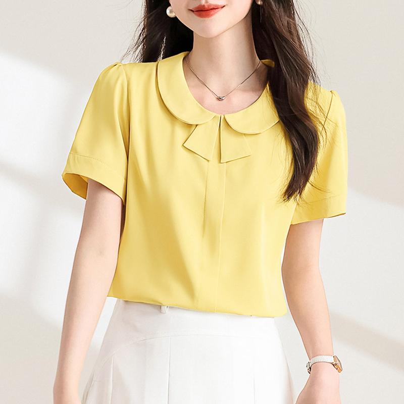 VONDA Женская повседневная свободная блузка с круглым вырезом и коротким рукавом