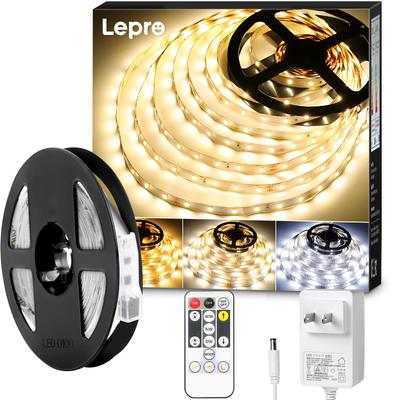 Lepro 5 м 12 В светодиодная лента Теплый Нейтральный Регулируемый Окружающий Пульт ДУ Цвет Легко для и Дом DIY Свет, Белый, Белый, Дневной свет, Яркость, Освещение,