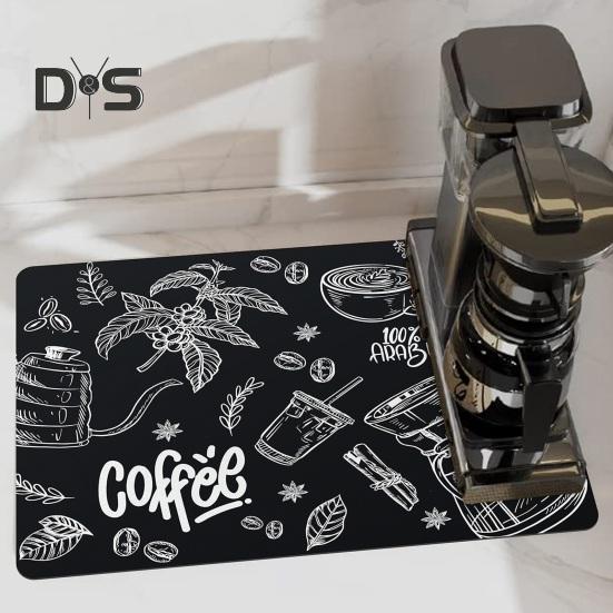 Коврик для кофеварки, впитывающий коврик для сушки посуды, долговечный многоцелевой нескользящий настольный коврик для домашней кухонной стойки