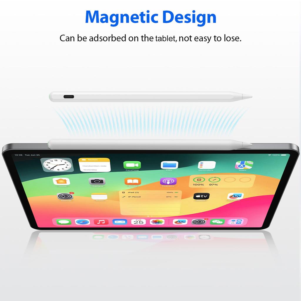 Емкостные ручки с магнитной зарядкой Высокочувствительная емкостная ручка с функцией наклона и нажатия