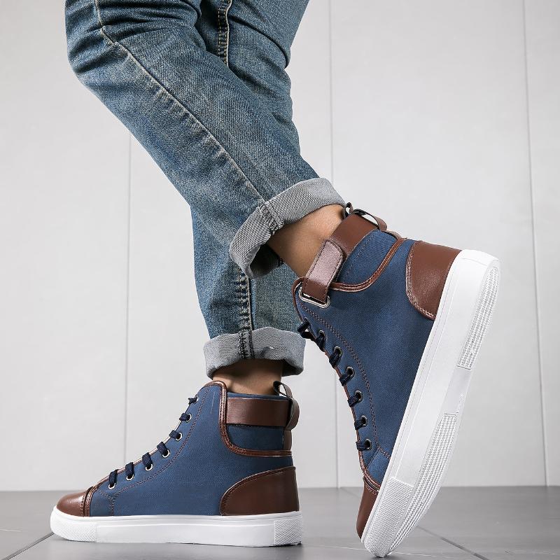 Высокие кеды, повседневная обувь, кожаные вулканизированные туфли для мужчин, весна-осень, ретро, мужские рабочие кроссовки, горячая распродажа, мужские ботинки