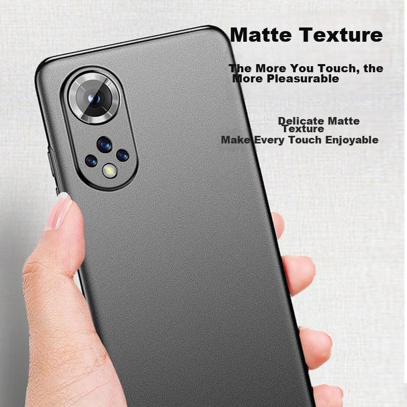 Compatible with Honor 50 Phone Case, Huawei Honor 50 Protective Case with Full Lens Protection, Frosted Soft Cover, Shockproof Outer Case, Black