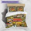 3pcs Duvet Cover Set (1*Duvet Cover + 2*Pillowcase, Without Core), Pettersson und Findus Print Bedding Set, Bedroom Decor, All‑Season, Birthday Gift