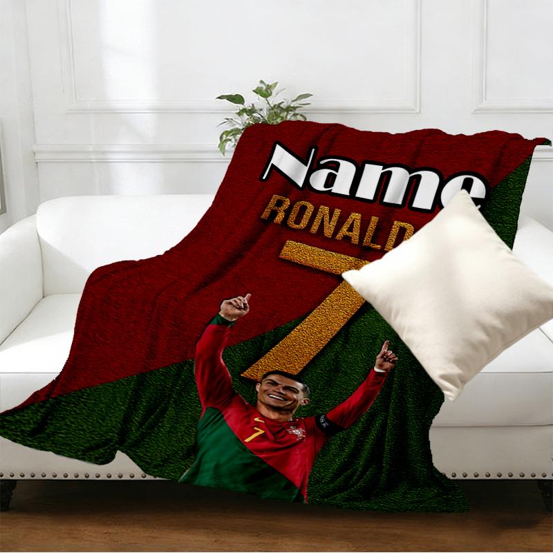 Custom Name Personalized Cristiano Ronaldo Print Blankets, Home Decor, Bedroom, Sofa, Camping, Couch, Gifts for Birthday Christmas