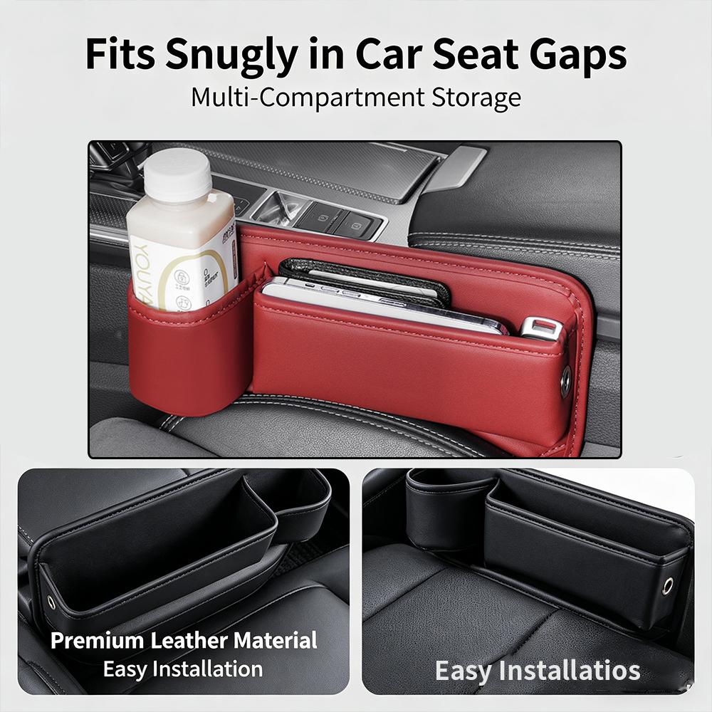Xiaomi Universal Car Seat Gap Organizer, Premium PU Leather Console Side Pocket Storage Box, Multifunctional Auto Crevice Caddy for Dri