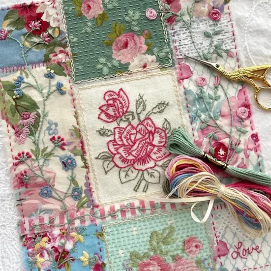 Набор для вышивки цветов Forget Me Not Slow Stitch Набор для вышивки цветочными штампованными стежками Набор для самостоятельной вышивки лоскутного одеяла для начинающих Подарок любителю рукоделия