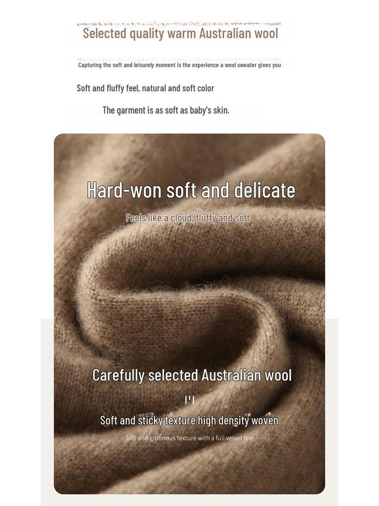 Новый роскошный свитер из 100% чистой шерсти с цветочным узором - женский корейский с V-образным вырезом, плотная и свободная вязка