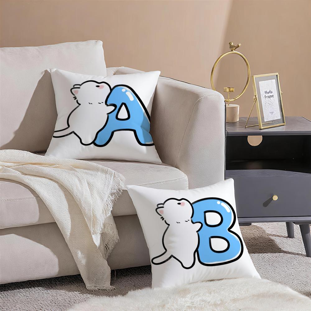 Cute Custom Art Cat Personalised Cushion Cover Throw Pillow Cover Hidden Button Durable Polyester Chair Cushion