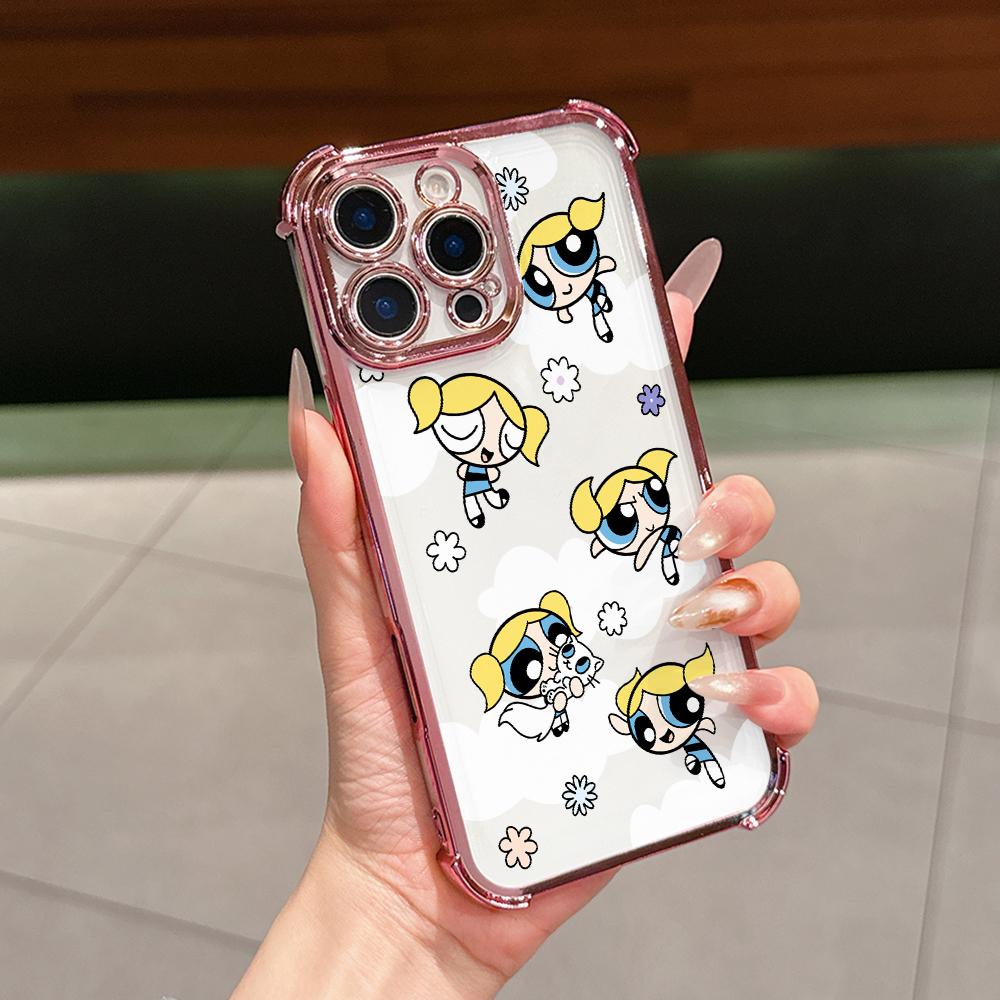 Cool Girl P-Powerpuffs Phone Case for Samsung Galaxy A57 A56 A55 A54 A53 A52 A37 A36 A16 A06 4G 5G Anti-drop Transparent Cover