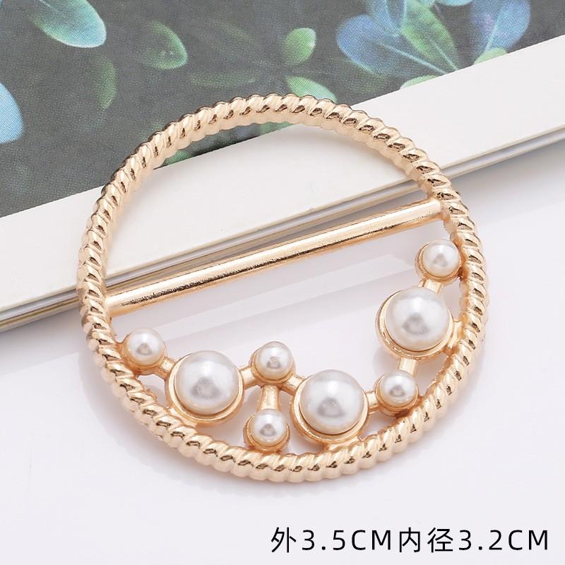 Металлическая пряжка с узлом, жемчужно-ромбовидная угловая пряжка, пряжка на талии футболки, пряжка для шарфа