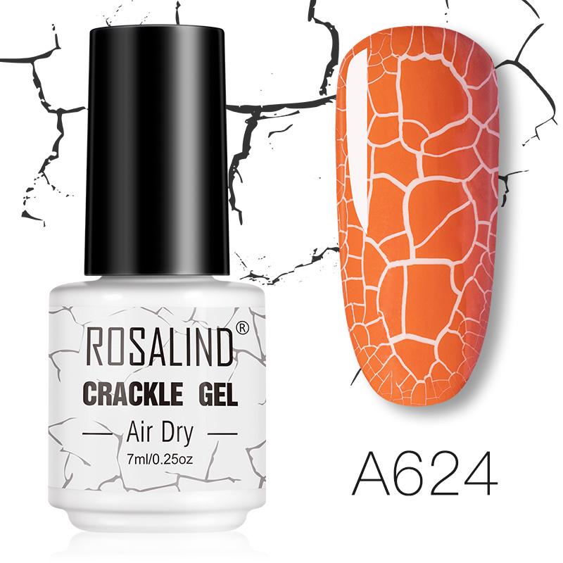 ROSALIND 12 Colors Cracked Nail Gel Varnish Hybrid Crackle Manicure Acrylic Art UV Gel Semi Permanent with Base Top Coat