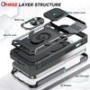 Case For iPhone 15 14 13 12 11 Pro XS Max XR 8 7 Plus Camera Slide Military Grade Armor Protection 360 Degree Rotate Armor Cover