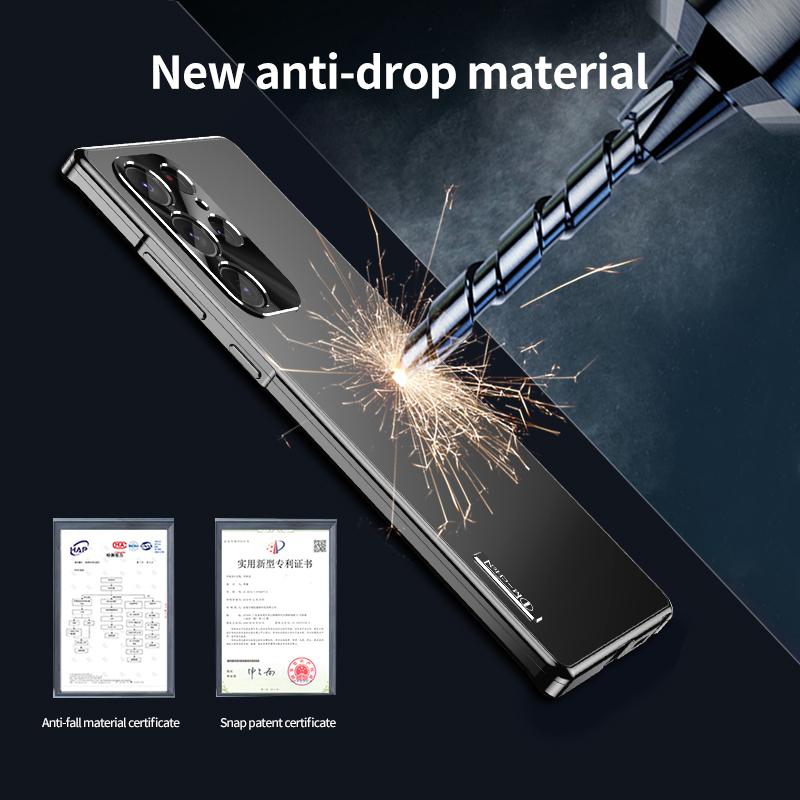Для Samsung Galaxy S22 S23 S24 S25 Ultra Plus Чехол Матовый Магнитный Металлический Материал S24Ultra S25Ultra Защитный Ультратонкий Чехол