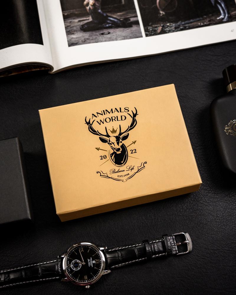 Skórzany Męski Portfel Wild Animals N4-Chm Skull