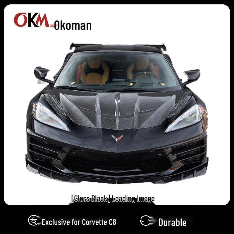 Передний сплиттер губы для Chevrolet Corvette C8 2020-2024, трехсекционная конструкция