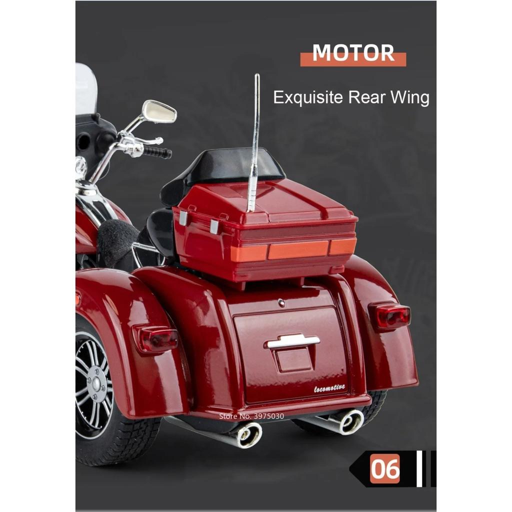 Моделирование 1/9 сплава Harley Davidson Tricycle Модель мотоцикла Украшение