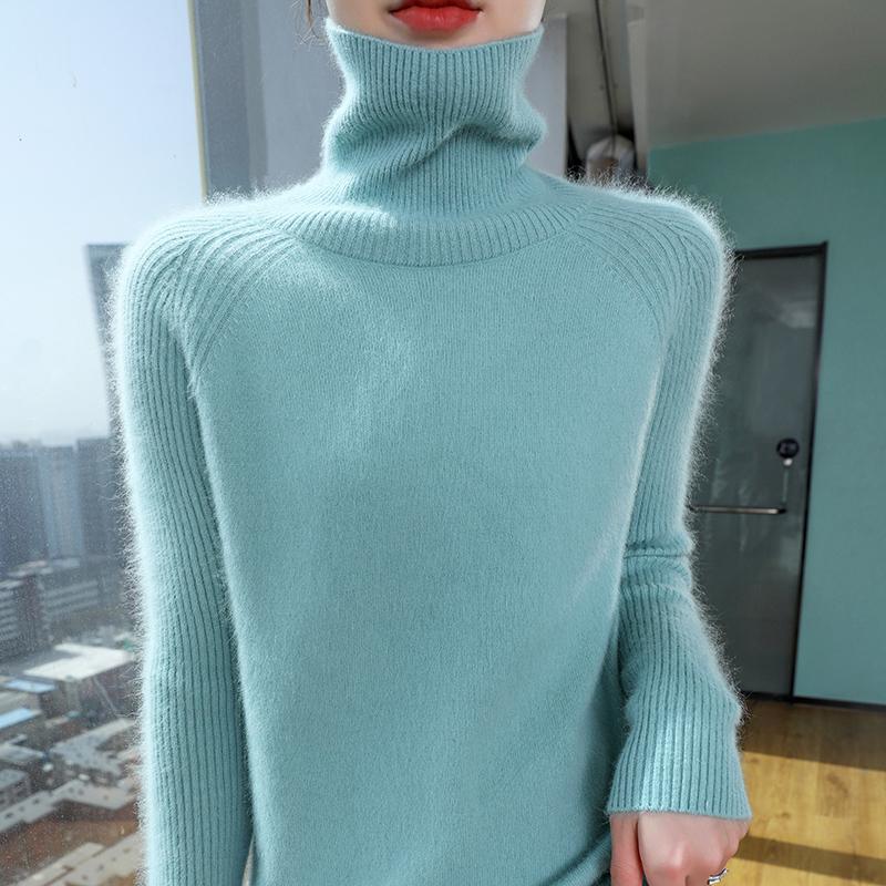 Женский кашемировый свитер Qinghe кашемир 30% кашемир 30% норка 30% шерсть 10% нейлон Женский осенне-зимний толстый кашемировый свитер мягкий и теплый