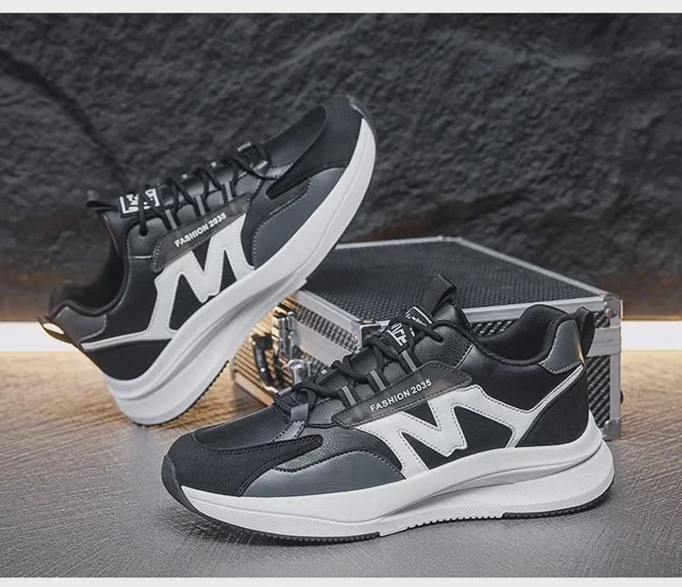 Мужская модная черная повседневная обувь на осень: Мягкие, дышащие и удобные для бега и занятий спортом.