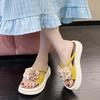 Fashion Shoes House Slippers Platform Slides Fashion Flower Luxury Flat Floral Shoes Flower Ladies' Slippers Platform Luxury Slides Flat
