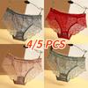 4/5 PCS Fashion High Quality Women's Panties Transparent Underwear Women Lace Soft Briefs Sexy Lingerie Intimates