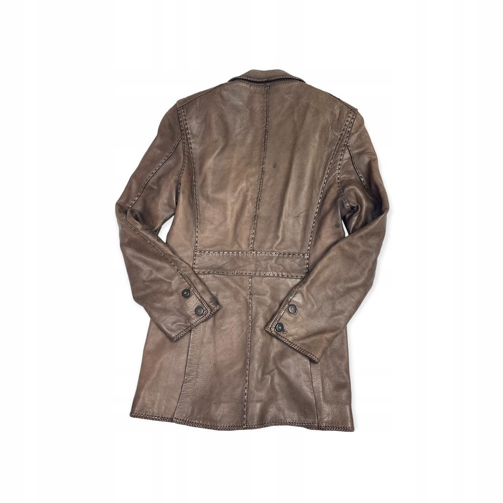 Elegant Brown Leather Jacket for Women S/M - Used