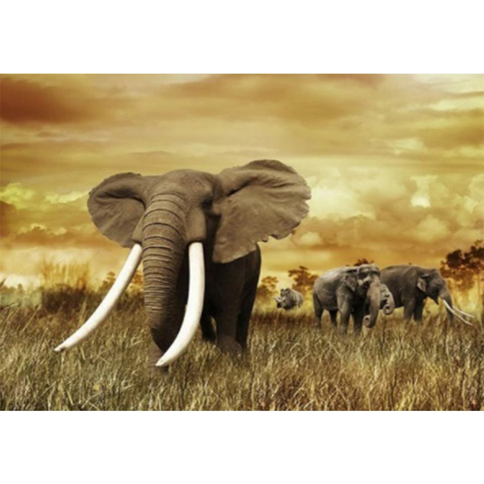 5D DIY Diamond Painting Animal Elephant Rhinestone Picture Full Diamond Embroidered Elephant Mosaic Art Furniture Decoration