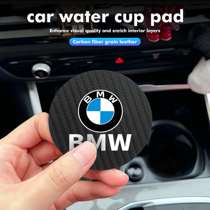 2pcs Car Water Cup Mats Carbon Fiber Coaster Non-Slip Pad For BMW M3 M5 X3 E93 F10 F20 F30 F40 F15 F25 F26 F31 F49 F86