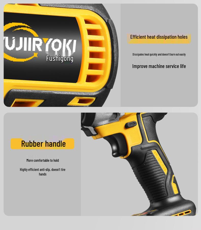 Бесщеточный электрический ударный гайковерт с высоким крутящим моментом и литиевой батареей для авторемонта