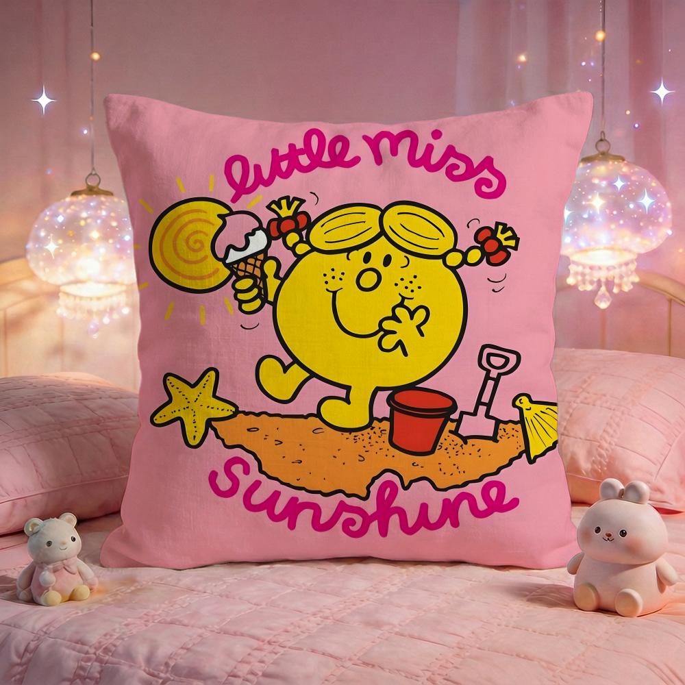 MrMen And LLittle MMiss Cushion Cover Premium Comfort Reversible Pillow Cove Two In One Design For Any Room Car Interior