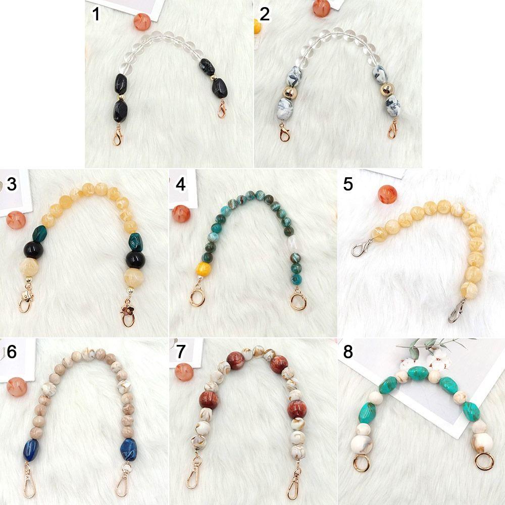DIY Retro Handbag Chain Colorful Replaceable Bags Belt Resin Extension Bead Chain Phone Case Accessories