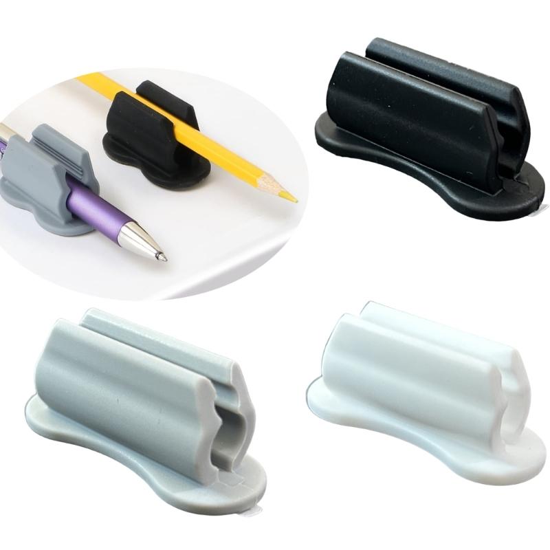 10Pcs Silicone Pen Clip Holder Adhesive Pen Pencil Clip Holder for Desk Wall Fridge Whiteboard Clipboard File Locker
