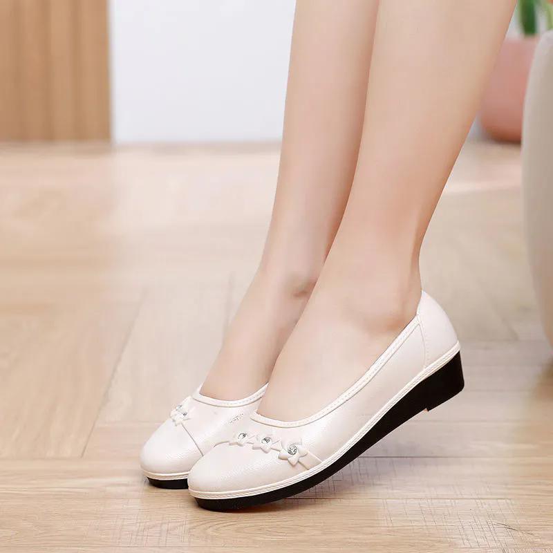 WTEMPO Женские однотонные повседневные туфли большого размера с вырезами из ПВХ, водонепроницаемые, нескользящие, мягкие, на толстом каблуке, рабочие туфли