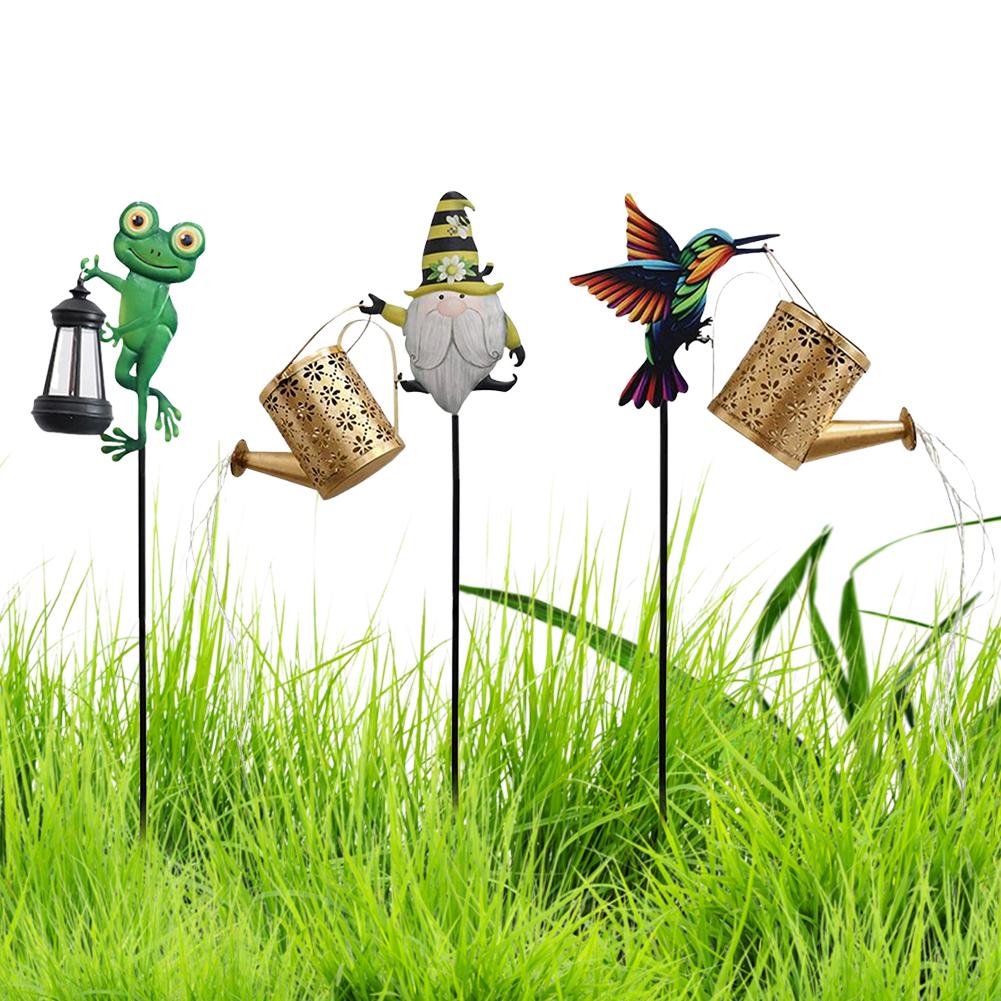Solar Powered Metal Fairy Lights with Watering Can Solar Garden Lights for Walkway Yard Pathway Patio Table
