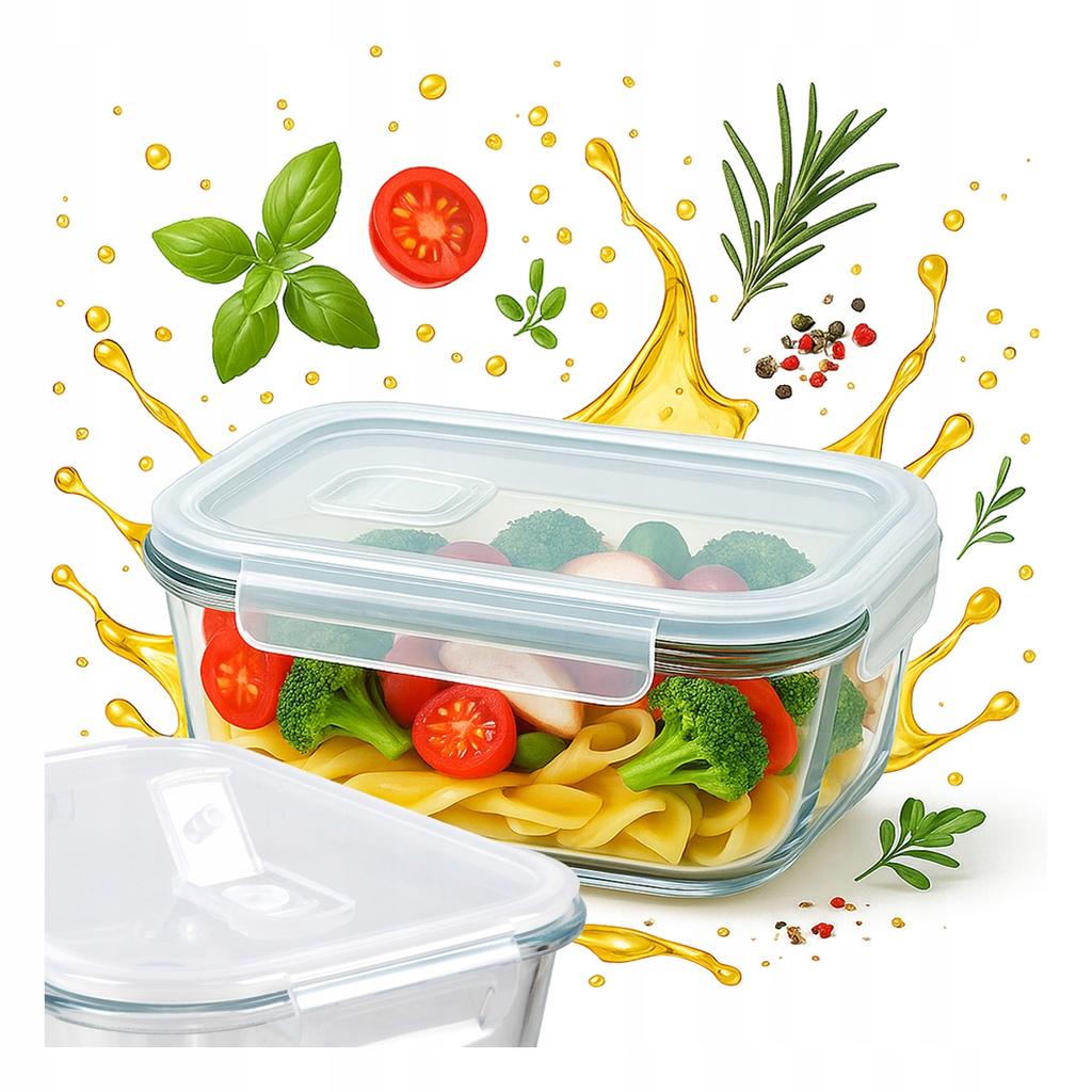1040ml Glass Container Lunchbox for Food Airtight for School, Work