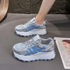 Женские дышащие сетчатые кроссовки на толстой подошве с внутренней танкеткой, кроссовки Forrest Gump, новая популярная спортивная и повседневная обувь для увеличения роста 2025